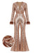 Brown 1970s Sequin Jumpsuit 1