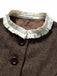 [Pre-Sale] 2PCS 1940s Herringbone Stand Collar Ruffled Jacket & Pencil Skirt