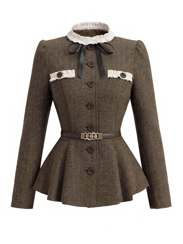 Light Brown 1940s Plaid Jacket 2