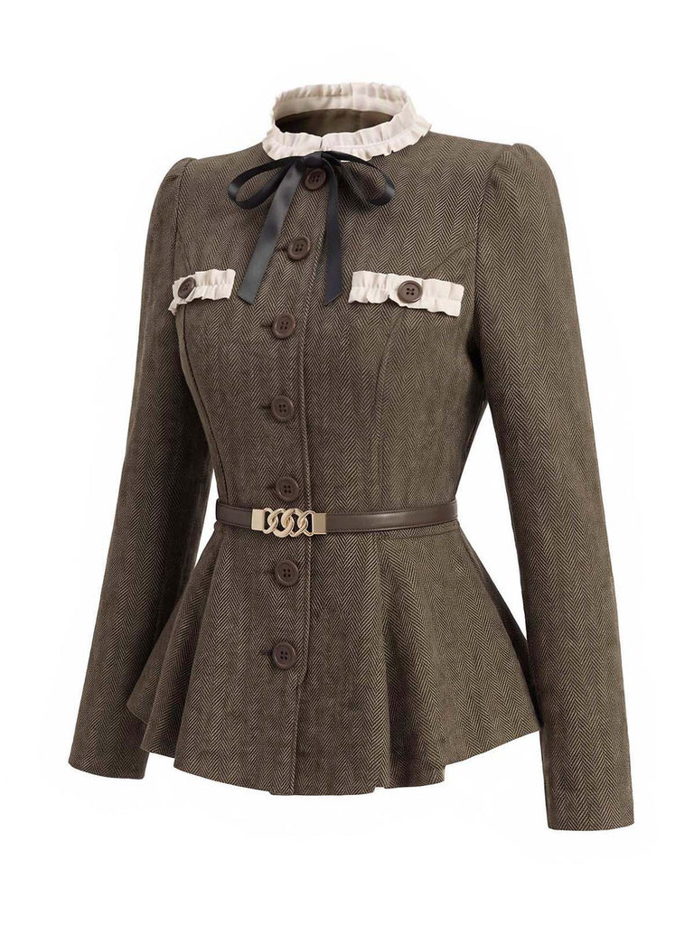Light Brown 1940s Plaid Jacket 3
