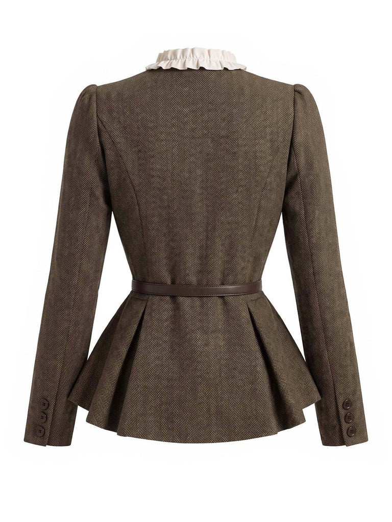 Light Brown 1940s Plaid Jacket 4