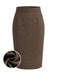 Light Brown 1940s Plaid Dress 6