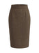 Light Brown 1940s Plaid Dress 7