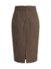 Light Brown 1940s Plaid Dress 9