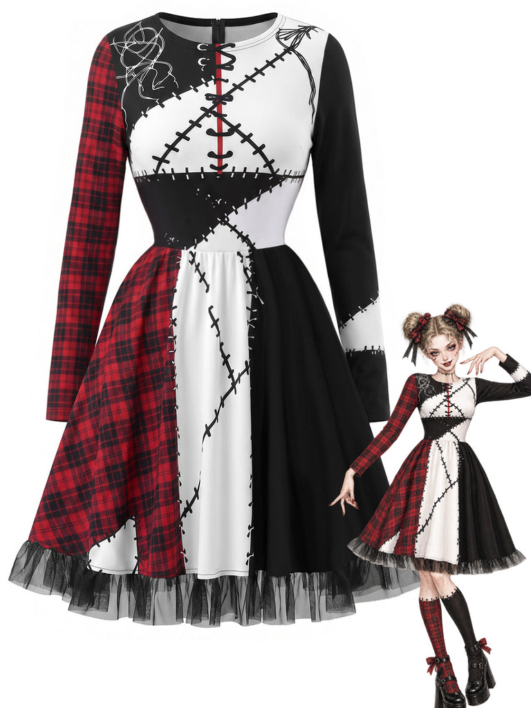 [Pre-Sale] 1970s Ragdoll Punk Patchwork Mini Dress 1