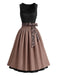 3PCS 1950s Polka Dot Crop Top & Dress With Leopard Apron