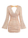 Sequin V Neck Asymmetric Bodycon Mini Dress 5