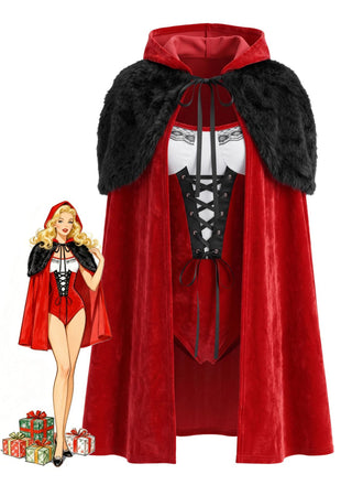Christmas Bodysuit and Hooded Cape Set 1