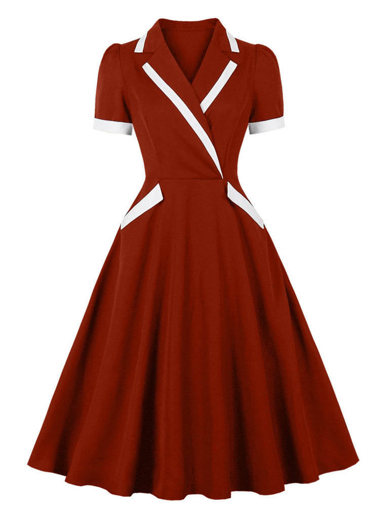 1950s V Neck Dress 9