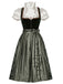 [Pre-Sale] Green 1950s Square Neck Dress & Apron & Puff Sleeve Top