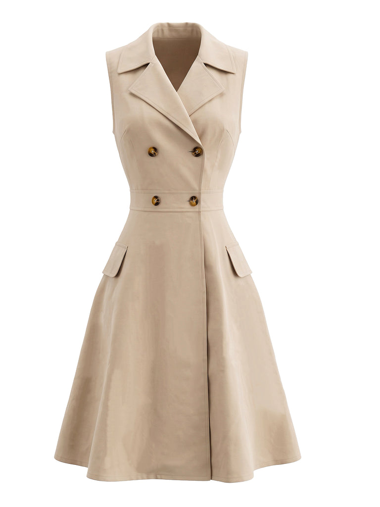 Light Khaki 1950s Dress 1