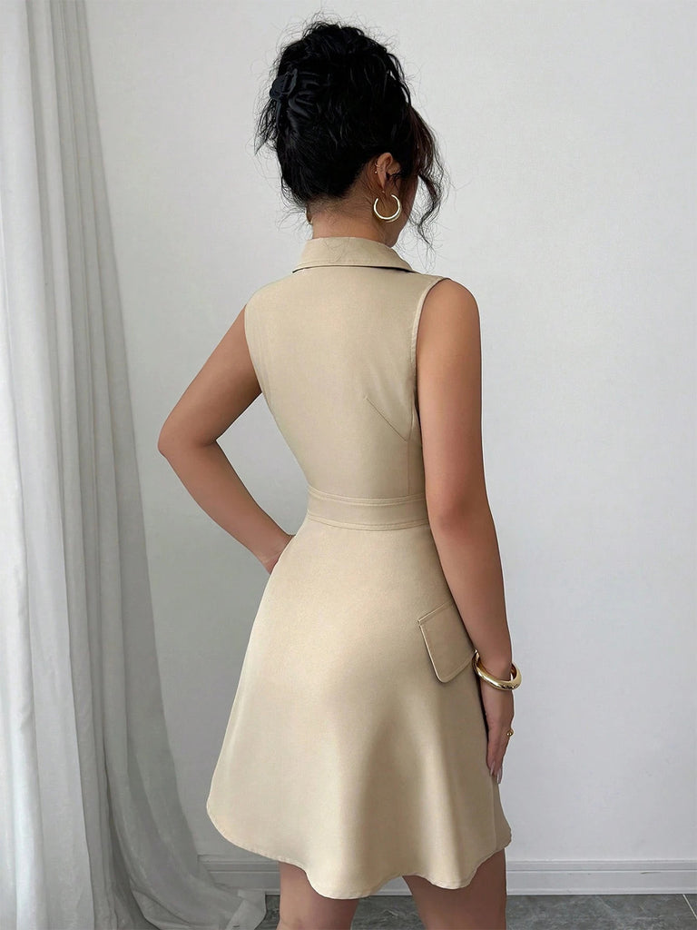 Light Khaki 1950s Dress 4
