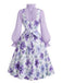 [Pre-Sale] 2PCS 1950s Bow-Tie Neck Blouse & Ditsy Floral Dress