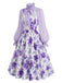 [Pre-Sale] 2PCS 1950s Bow-Tie Neck Blouse & Ditsy Floral Dress