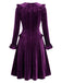 [Pre-Sale] 1960s Purple Velvet Ruffle Collar Midi Dress 5
