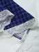 蓝白拼色 1950s Plaid Square Neck Dress 5