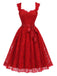 Orange Red 1950s Lace Dress 2