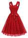 Orange Red 1950s Lace Dress 3