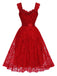 Orange Red 1950s Lace Dress 4