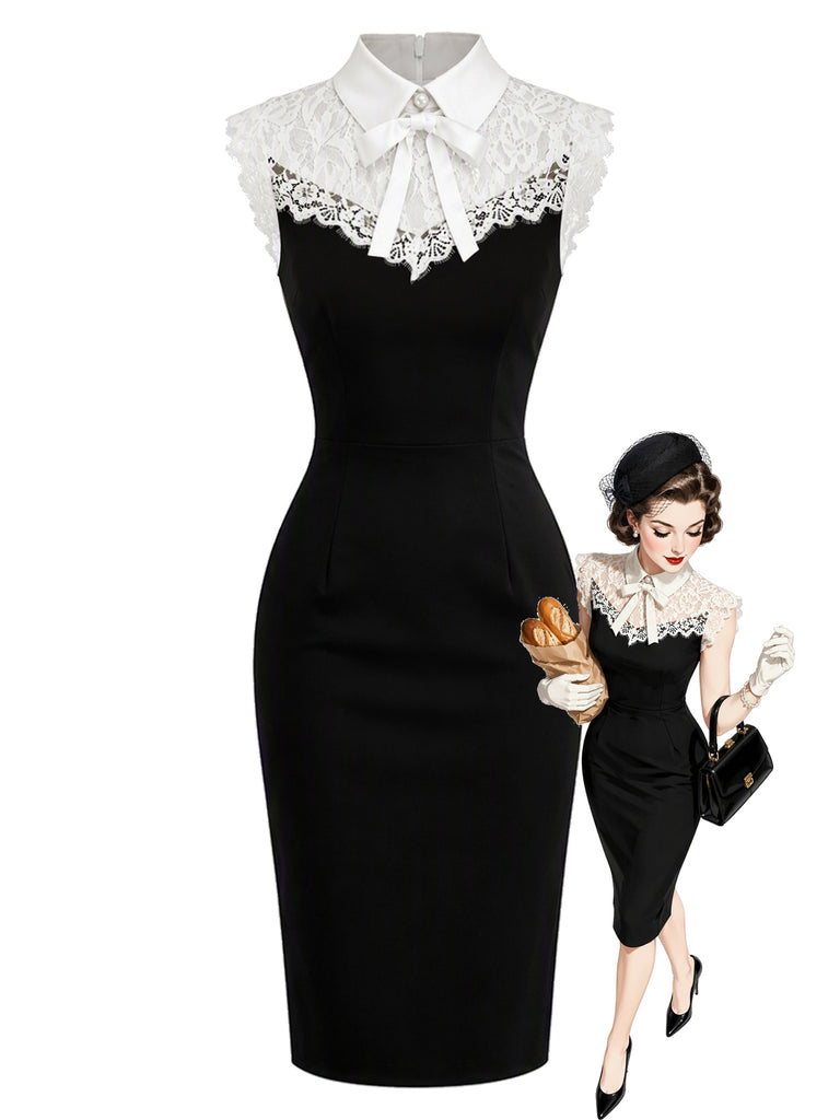 黑白拼色 1960s Dress 1