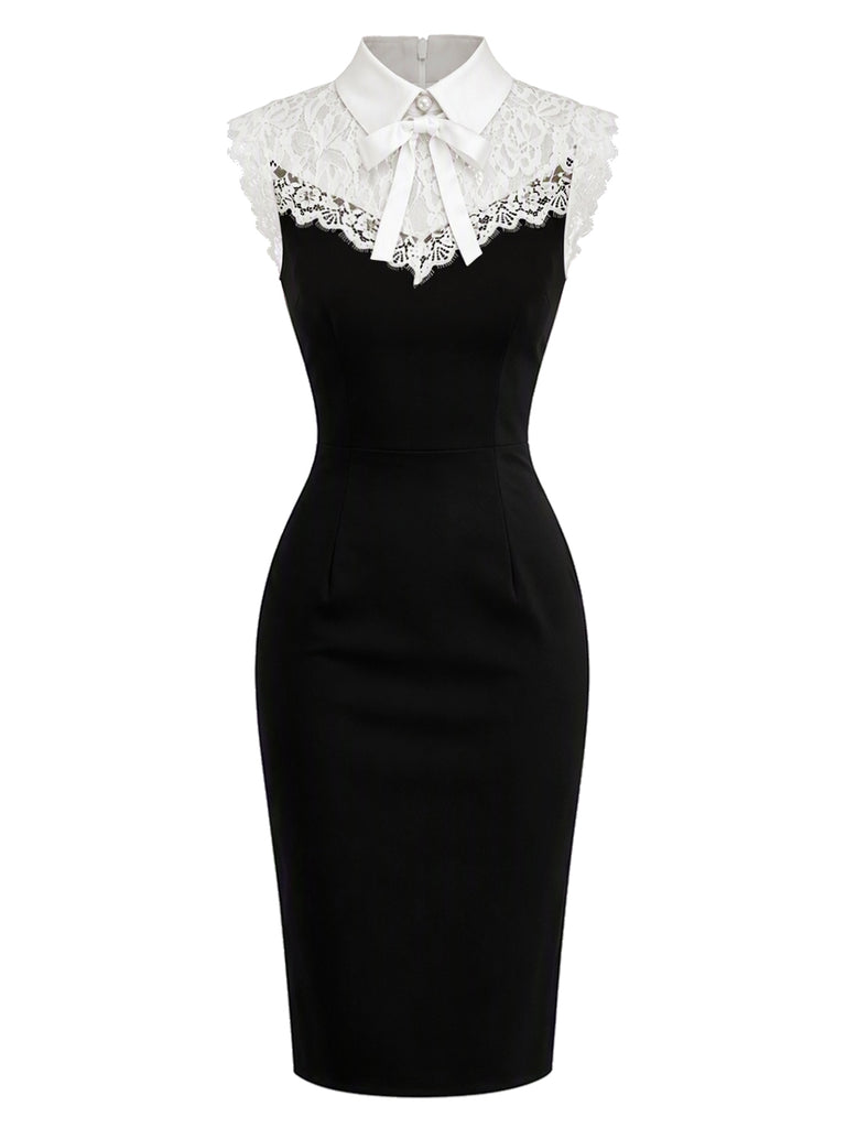 黑白拼色 1960s Dress 2