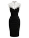 黑白拼色 1960s Dress 2
