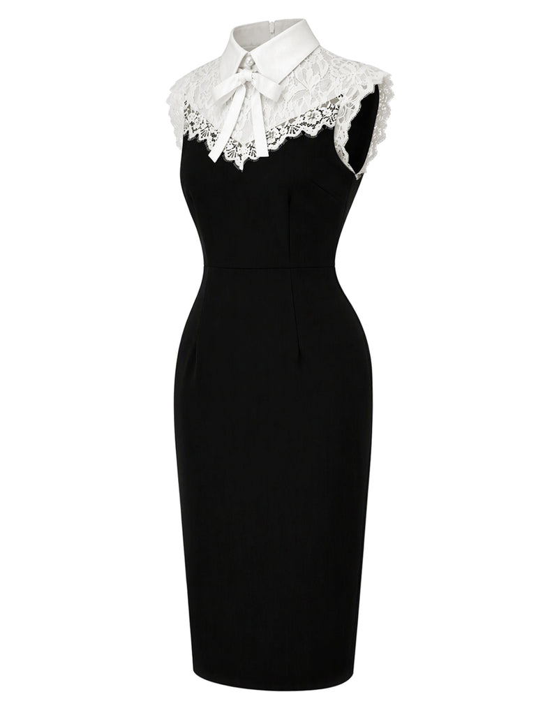 黑白拼色 1960s Dress 3