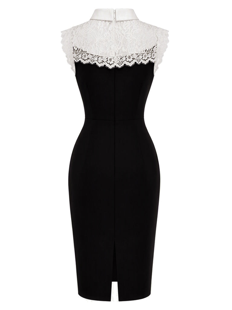 黑白拼色 1960s Dress 4