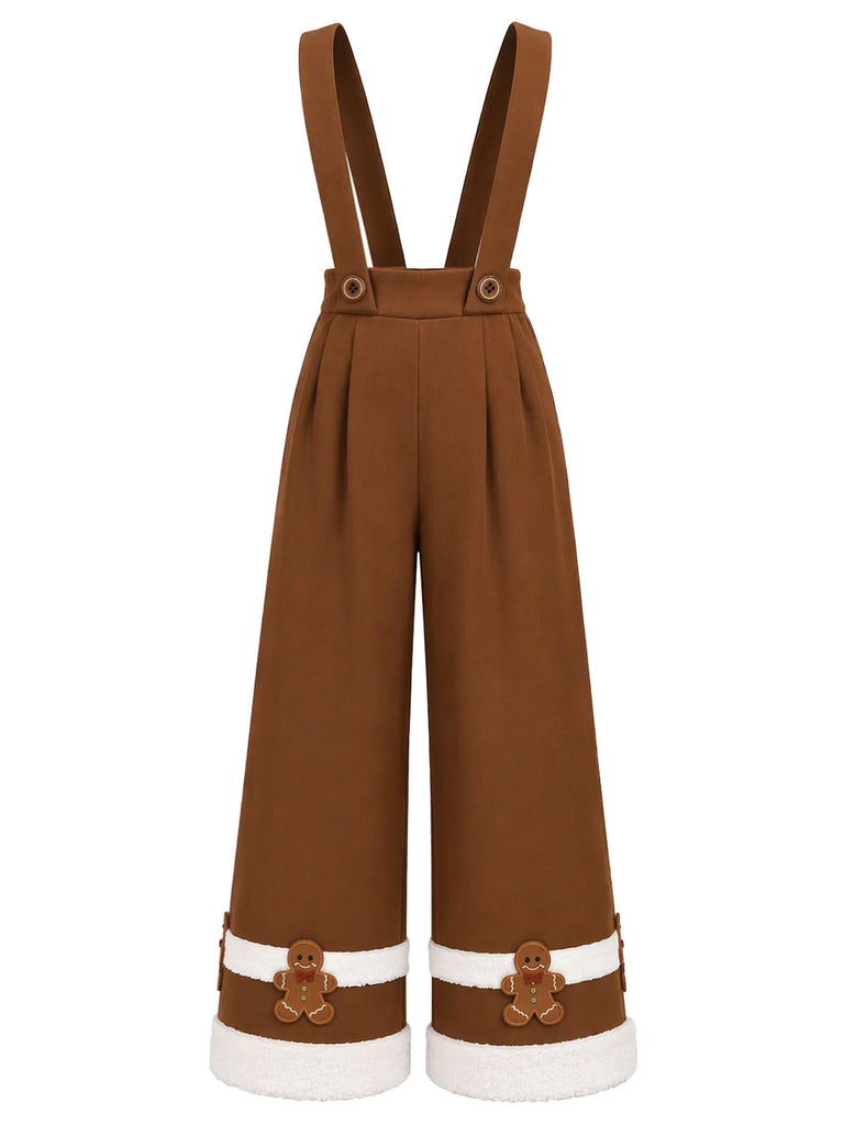 [Pre-Sale] Brown Gingerbread Raw Hem Suspender Overalls 2