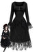 [Pre-Sale] 1970s Black Square Neck Gothic Knit Dress 1