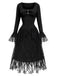 [Pre-Sale] 1970s Black Square Neck Gothic Knit Dress 3