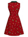 [Pre-Sale] 1960s Printed V Neck Midi Dress 3