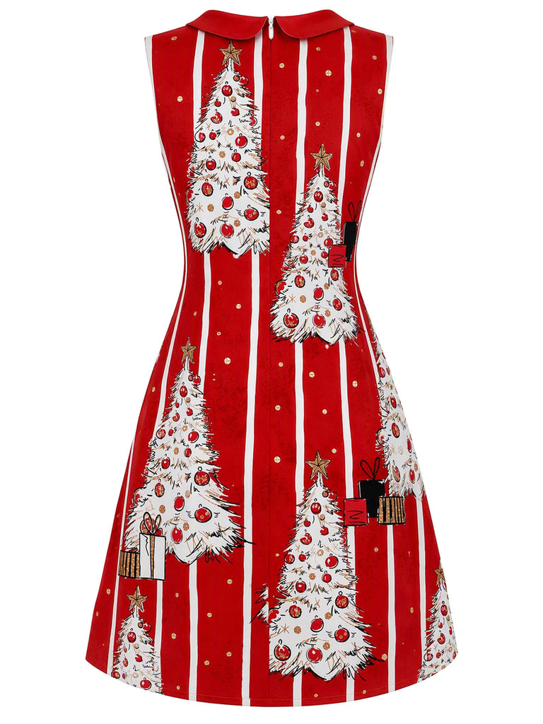 [Pre-Sale] Dark Red Christmas Striped Dress 4