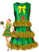 Green 1970s Christmas Tree Tinsel Sleeveless A-Line Dress