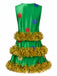 Green 1970s Christmas Tree Tinsel Sleeveless A-Line Dress