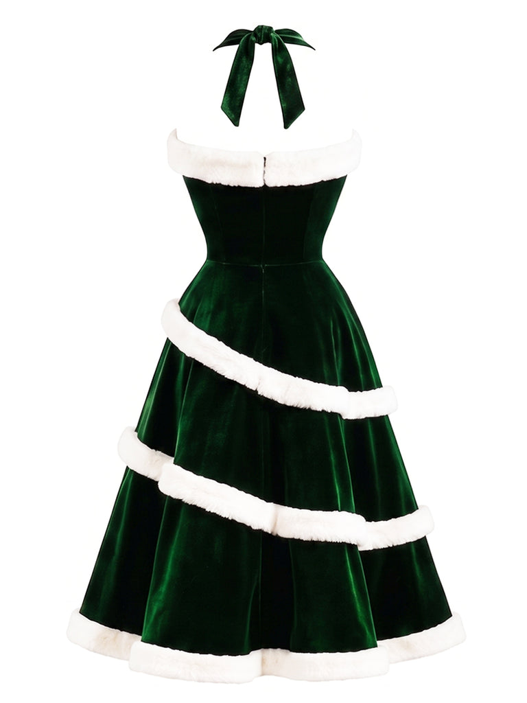[Pre-Sale] Green 1950s Christmas Tree Velvet A Line Dress