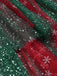 [Pre-Sale] 2PCS 1950s Christmas Snowflake Off-Shoulder Fur Top & Mesh Skirt