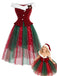 [Pre-Sale] 2PCS 1950s Christmas Snowflake Off-Shoulder Fur Top & Mesh Skirt