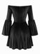 Velvet Off Shoulder Bell Sleeve Midi Dress 3