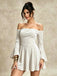 Velvet Off Shoulder Bell Sleeve Midi Dress 4