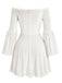 Velvet Off Shoulder Bell Sleeve Midi Dress 6