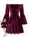 Velvet Off Shoulder Bell Sleeve Midi Dress 7