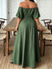 Dark Army Green 1950s Floral Dress 5