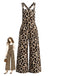 Brown 1950s Floral Halter Jumpsuit 1