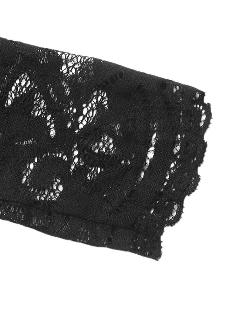 Black Lace Off Shoulder Wide Leg Jumpsuit 5