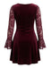 Wine Red 1960s Christmas Velvet Dress 2