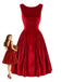 Red 1950s Christmas Velvet Dress 1