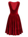 Red 1950s Christmas Velvet Dress 2