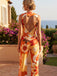 Orange 1950s Wide Leg Jumpsuit 3