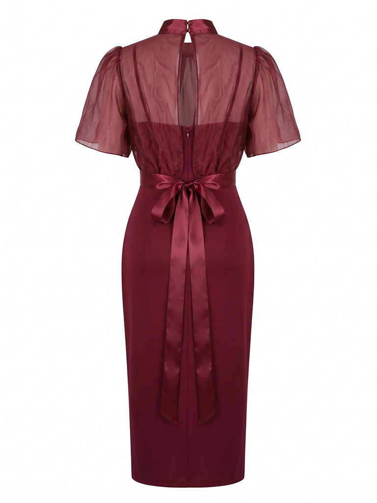 Wine Red 1960s Dress 3